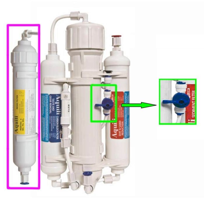 Aquili impianto osmosi 4 stadi 100 GLD membrana con flushing valve