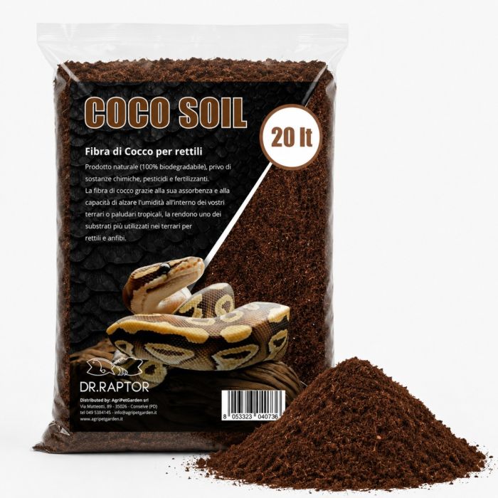Dr.Raptor Coco Soil 20 Litri – Fibra di Cocco per Terrari Tropicali