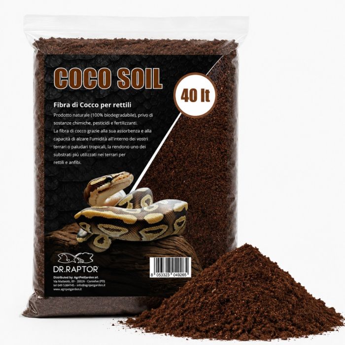 Dr.Raptor Coco Soil 40 Litri – Fibra di Cocco per Terrari Tropicali