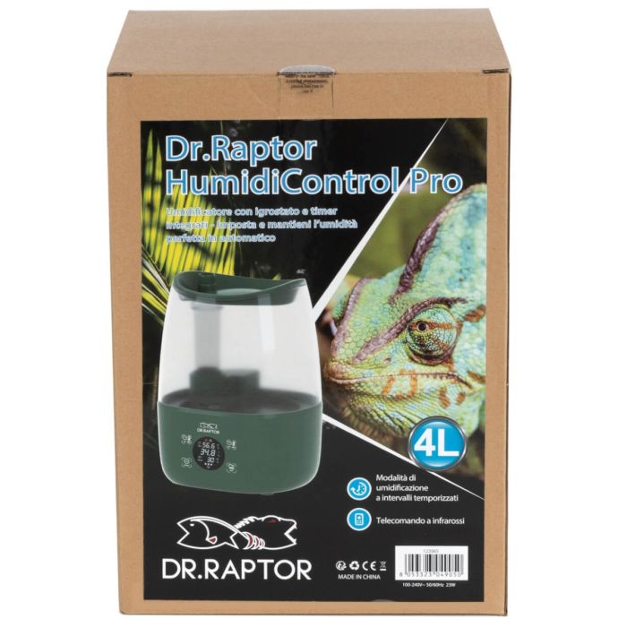 Dr.Raptor HumidiControl Pro - Umidificatore con igrostato e timer integrati - Imposta e mantieni l’umidità perfetta in automatico