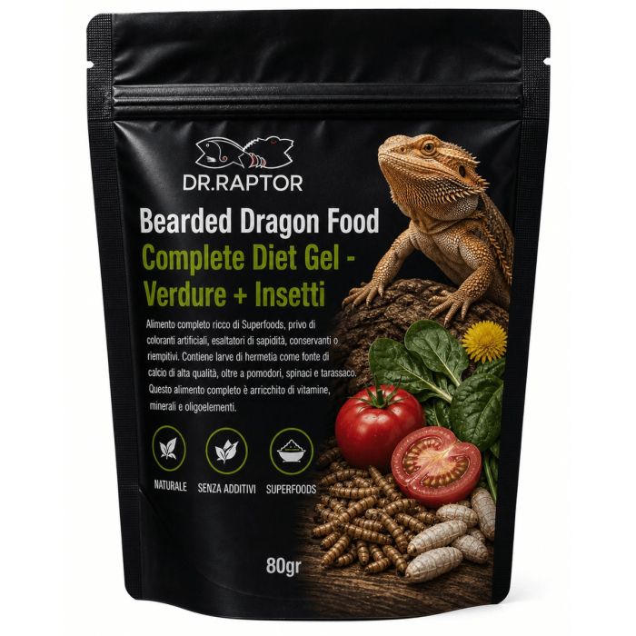 Bearded Dragon Food Complete Diet Gel Verdure + Insetti