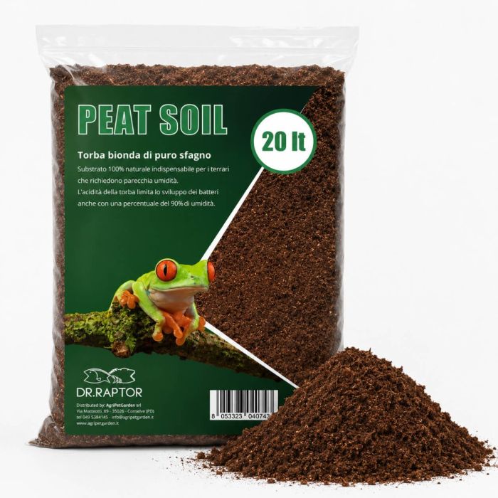 Dr.Raptor Peat Soil 20 Litri – Torba di Sfagno per Terrari Tropicali