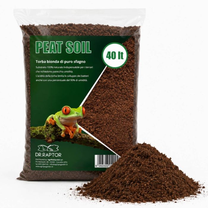 Dr.Raptor Peat Soil 40 Litri – Torba di Sfagno per Terrari Tropicali