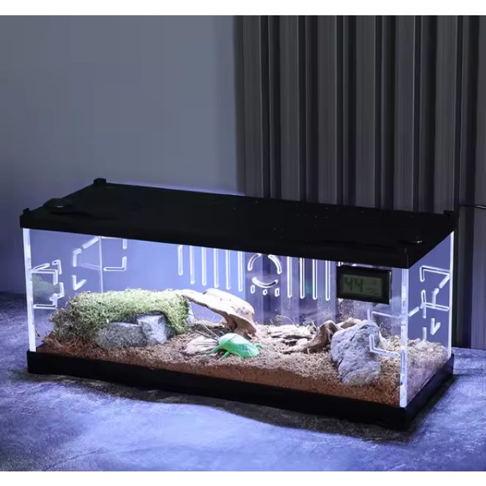 Terrario in acrilico con luce a LED 38x14x16cm