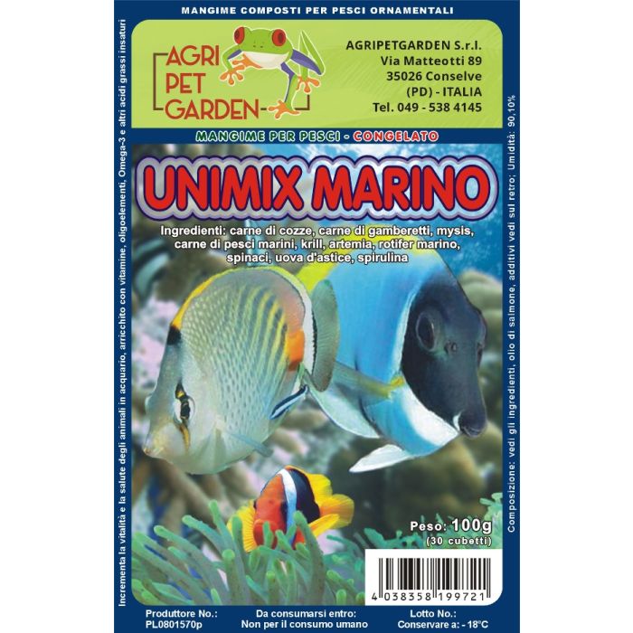 Unimix Marin Congelato In Blister 100gr. - Menù per pesci marini